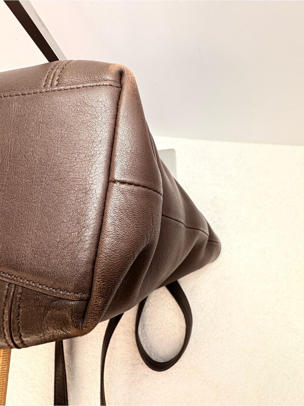Coach Classic Brown Leather Tote Bag - Women's Shoulder Tote - Picture 8 of 17